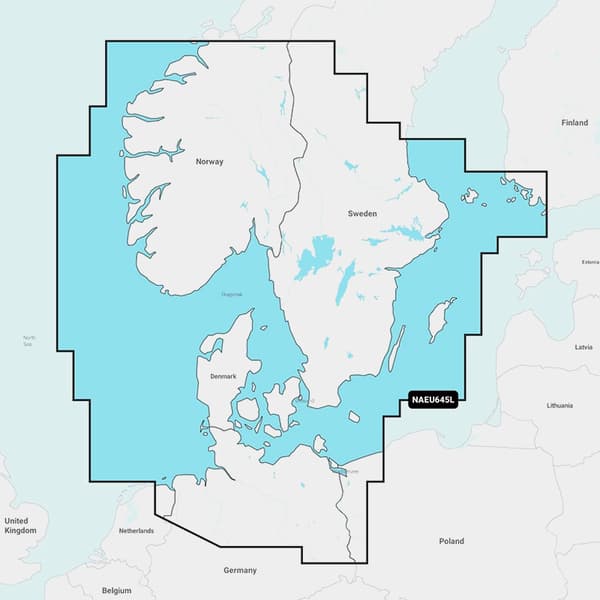 Elektroniskt sjökort Navionics Platinum+ EU645L - Skagerrak &amp; Kattegatt