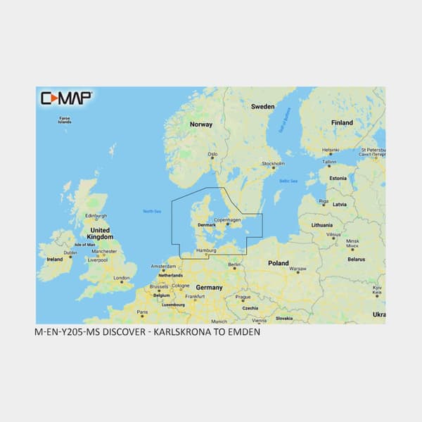 Elektroniskt sjökort C-MAP Discover - Karlskrona - Emden