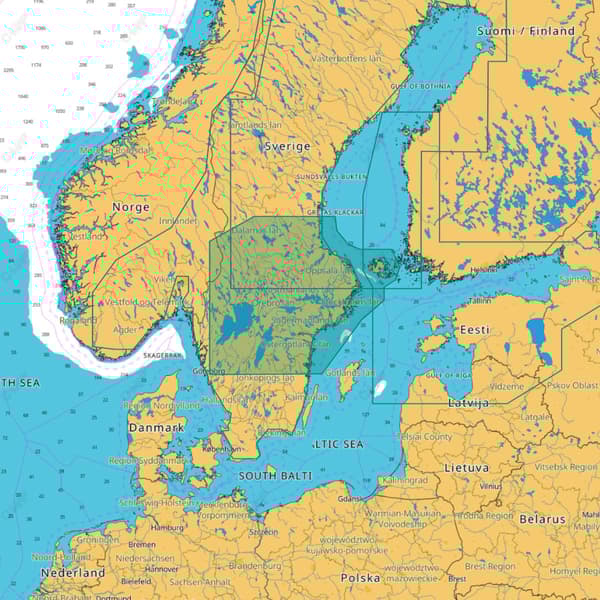 Elektroniskt sjökort C-MAP 4D - Västervik - Söderhamn