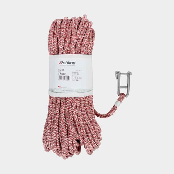 Storfall med insplitsat nyckelschackel Robline Sirius 500, polyester-kärna, 32-flätat polyester-hölje, röd Tamputförande: 35 meter x Ø10 mm
