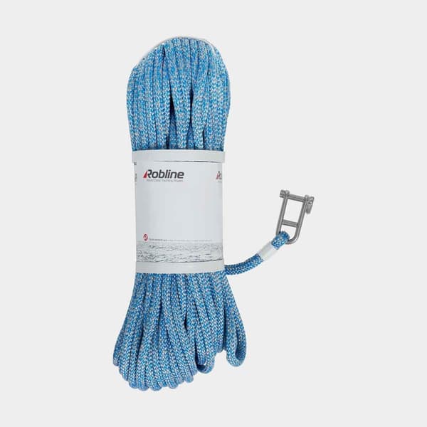 Storfall med insplitsat nyckelschackel Robline Sirius 500, polyester-kärna, 32-flätat polyester-hölje, blå Tamputförande: 35 meter x Ø10 mm