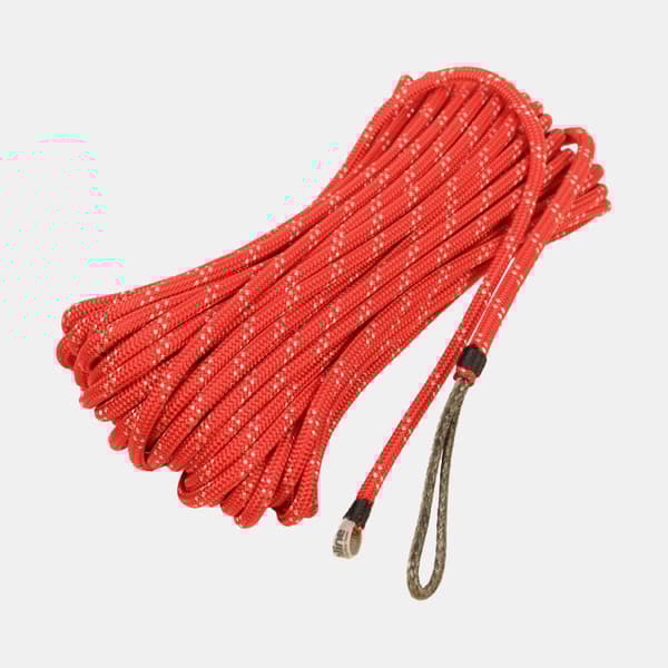 Fallina med naken splitsad Dyneema-ögla Robline Globe 5000 MK3, Dyneema SK38-kärna, 24-flätat polyester-hölje, röd Tamputförande: 35 meter x Ø10 mm