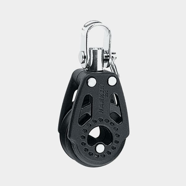 Enkelblock med schackel Harken Carbo Air 29 mm, roterande, glidlagrat, passar tampar Ø4 - 8 mm