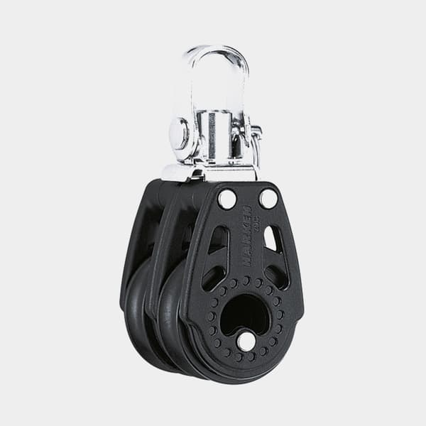 Dubbelblock med schackel Harken Carbo Air 29 mm, roterande, glidlagrat, passar tampar Ø4 - 8 mm