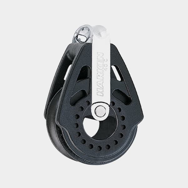 Enkelblock Harken Carbo Air 40 mm, fast, glidlagrat, passar tampar Ø6 - 10 mm