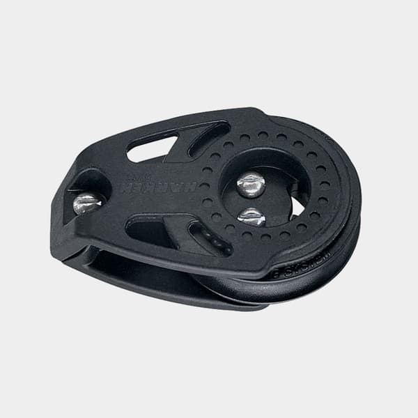 Däcksblock Harken Carbo Air 57 mm, däcksmonterad, kullagrat, passar tampar Ø6 - 10 mm