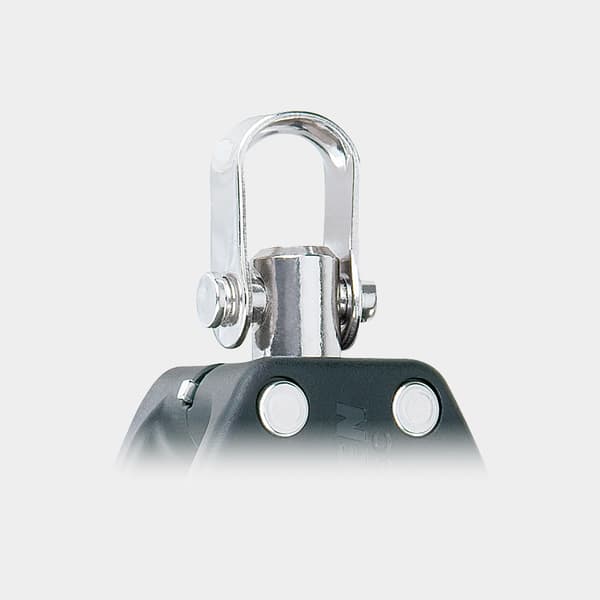 Enkelspärrblock med schackel Harken Carbo Air 57 mm, roterande, glidlagrat, passar tampar Ø6 - 10 mm