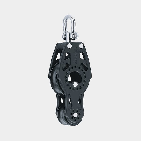 Fiolblock med schackel Harken Carbo Air 57 mm, roterande, glidlagrat, passar tampar Ø6 - 10 mm