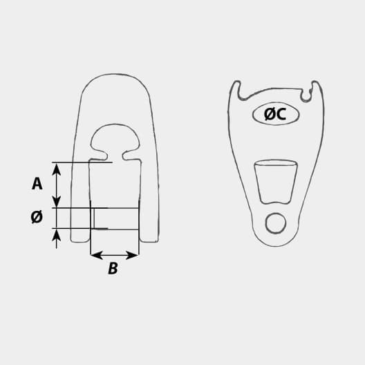 Kastblock Wichard MXEvo, Ø6 mm, med gängad insexskruv, passar tampar Ø4 - 8 mm