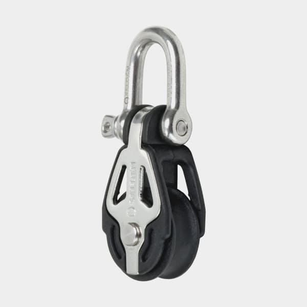 Enkelblock med schackel Seldén BBB 20, fast, kullagrat, passar tampar Ø2 - 6 mm