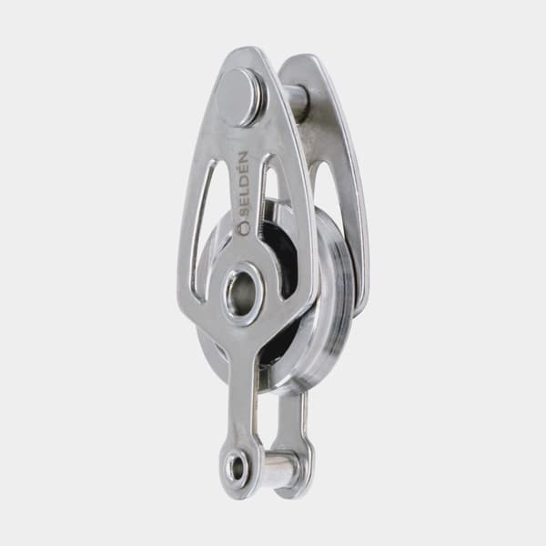 Enkelblock Seldén BBB 25, fast, kullagrat, med fast pin &amp; hundsvott, passar tampar Ø1 - 5 mm