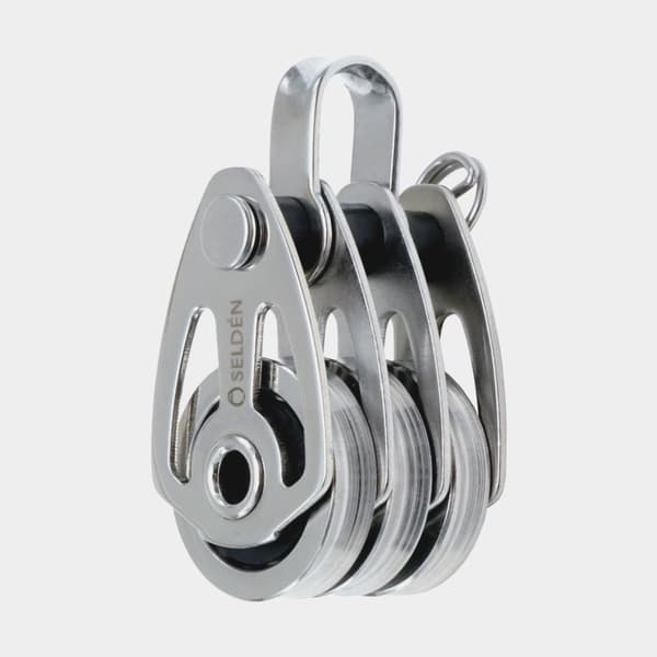 Trippelblock med schackel Seldén BBB 25, fast, kullagrat, passar tampar Ø1 - 5 mm