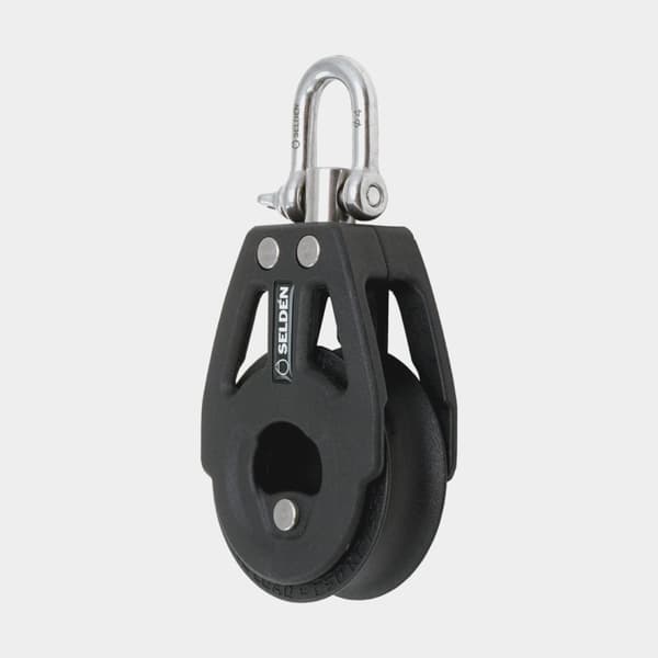 Enkelblock med schackel Seldén BBB 40, fast/roterande, kullagrat, passar tampar Ø6 - 10 mm