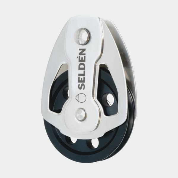 Enkelblock Seldén PBB 45-130, fast, glidlagrat, fästs med tamp, passar tampar Ø1 - 5 mm