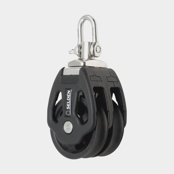 Dubbelblock med schackel Seldén PBB 70, roterande, glidlagrat, passar tampar Ø10 - 14 mm