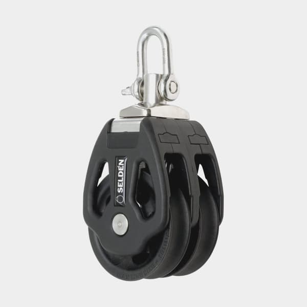 Dubbelblock med schackel Seldén PBB 80, roterande, glidlagrat, passar tampar Ø12 - 16 mm