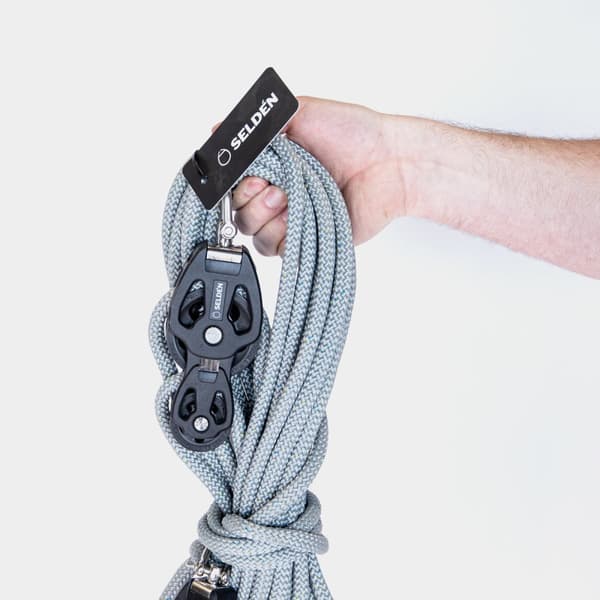 Kicktalja utan skotlås Seldén Tackle 4:1 PBB 60, Ø10 mm x 12 meter, 3 block