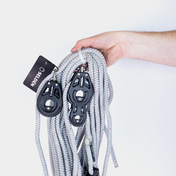 Kicktalja utan skotlås Seldén Tackle 4:1 BBB 60, Ø10 mm x 12 meter, 3 block