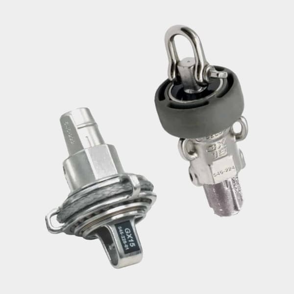 Fallsvirvel &amp; halshornsadapter Seldén GX7.5, till CX10, för Ø9 mm AT-kabel, för asymmetrisk spinnaker/gennaker
