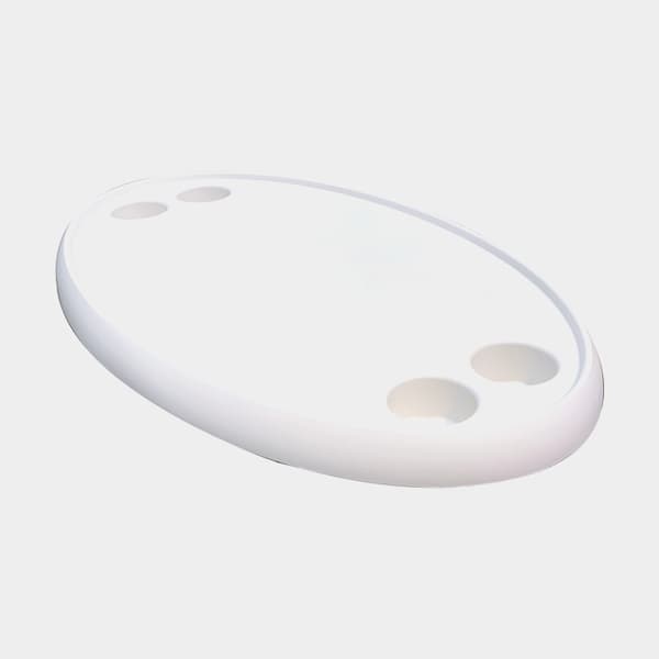 Bordsskiva i plast Springfield, oval, 77 x 46 cm, med 4 st dryckeshållare