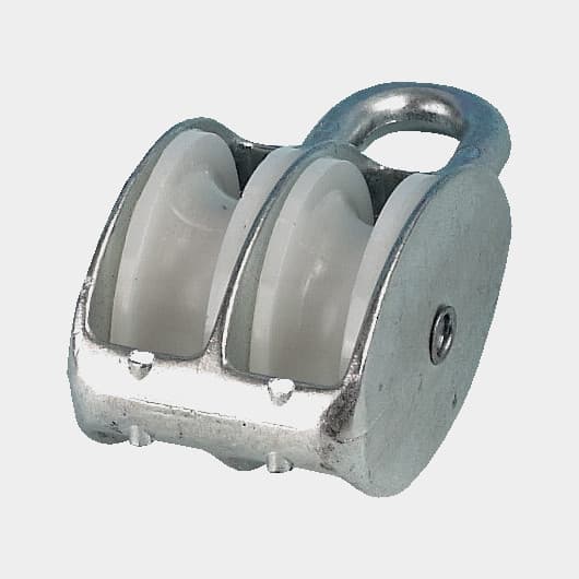 Dubbelblock 1852-Marine, aluminium, 50 mm, passar tampar Ø8 - 12 mm