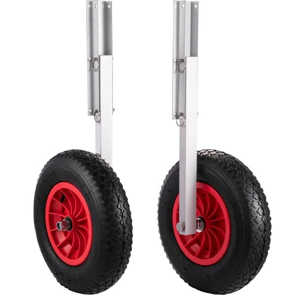 2st 15" 136kg kapacitet sjösättningshjul för uppblåsbar båt med 4 snabbkopplingsstift, slitstarkt material, lätt och snabb att installera