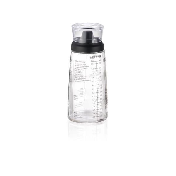 Shaker för vinägrett Leifheit 3195, graduerad vinägrettblandare på 300 ml med droppfri hällpip, 5 recept ingår
