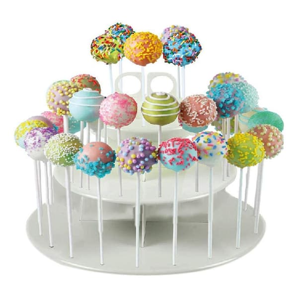 Kakefat med Lollipop-holder Hvit
