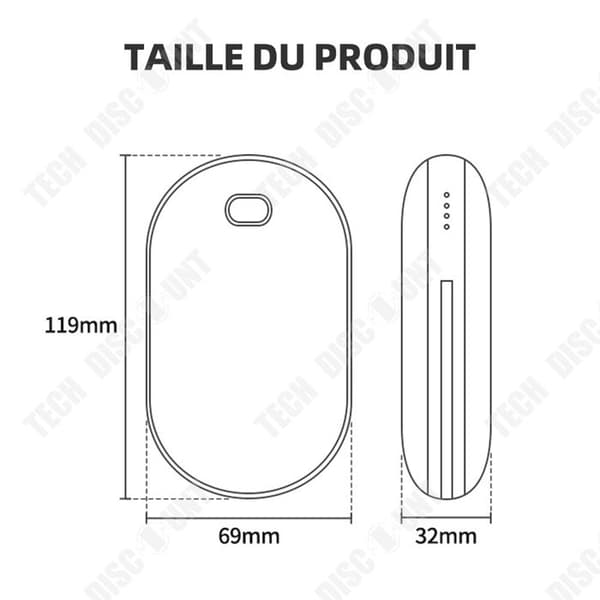 TD Handvärmare 5000mAh Uppladdningsbara Handvärmare Handvärmare Elektrisk Handvärmare Magnetisk elektrisk Handvärmare