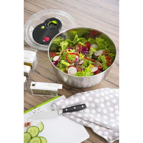 Salladssnurra - EMSA - D: 26,5 cm - 4,5 L - Rostfritt stål - Halkfri bas