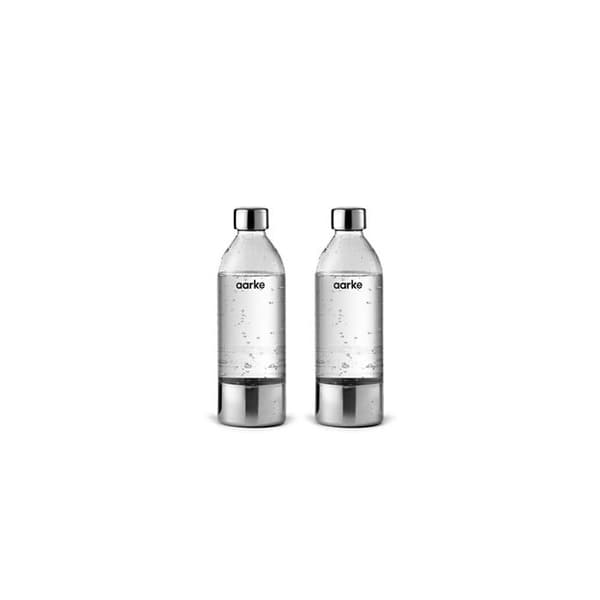 Tillbehör för sodamaskin - Aarke - Set med 2 flaskor A1201 - Transparent - 1 liter - PET