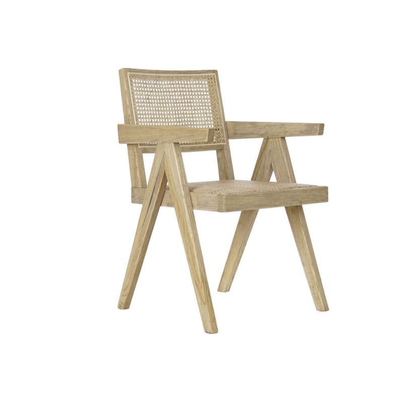 Stol DKD Home Decor Rattan Almträ (52.5 x 61 x 84 cm)
