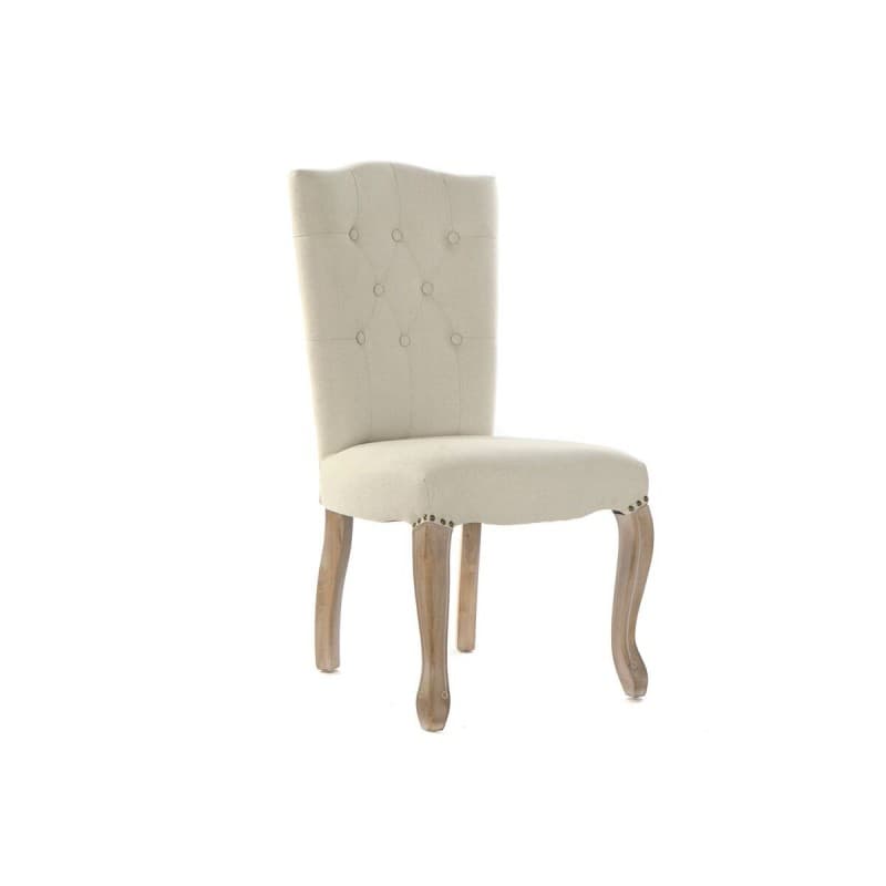 Stol DKD Home Decor Beige linne Gummiträ (51 x 47,5 x 101 cm)