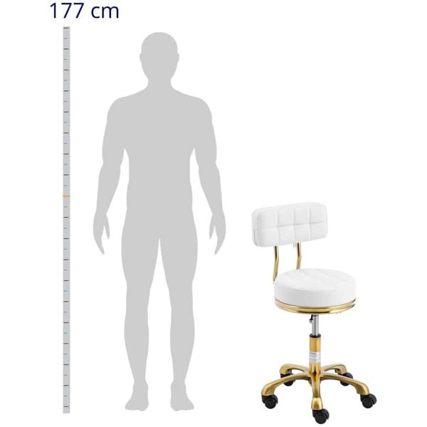 physa Pall med ryggstöd - 51 - 66 cm - 150 kg - vit