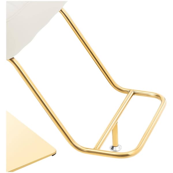 physa Frisörstol med fotstöd - 920–1070 mm - 200 kg - Creme / Guldfärgad