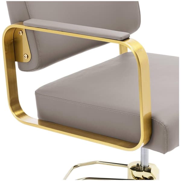 physa Frisörstol med fotstöd - 900–1050 mm - 200 kg - Beige / guldfärgad
