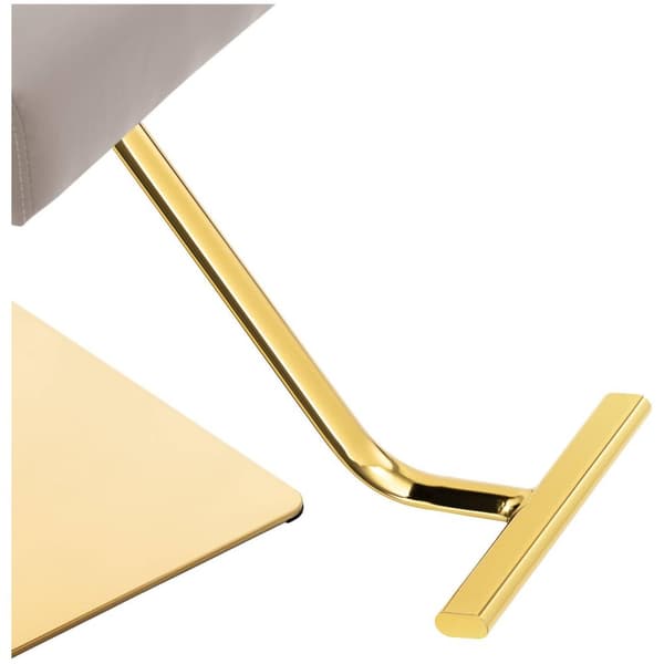 physa Frisörstol med fotstöd - 900–1050 mm - 200 kg - Beige / guldfärgad