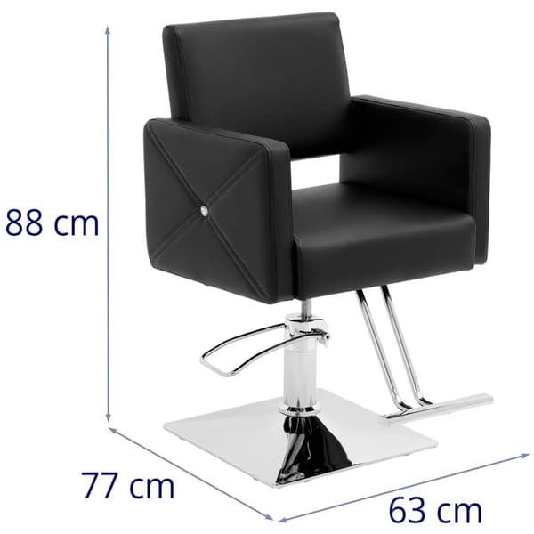 physa Frisörstol Carlisle med fotstöd - Sitthöjd 45–55 cm - 150 kg - Svart
