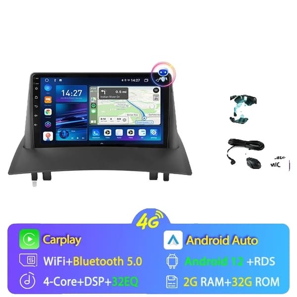 Bilradio, Android 12, Carplay, T3L max-fan-cam