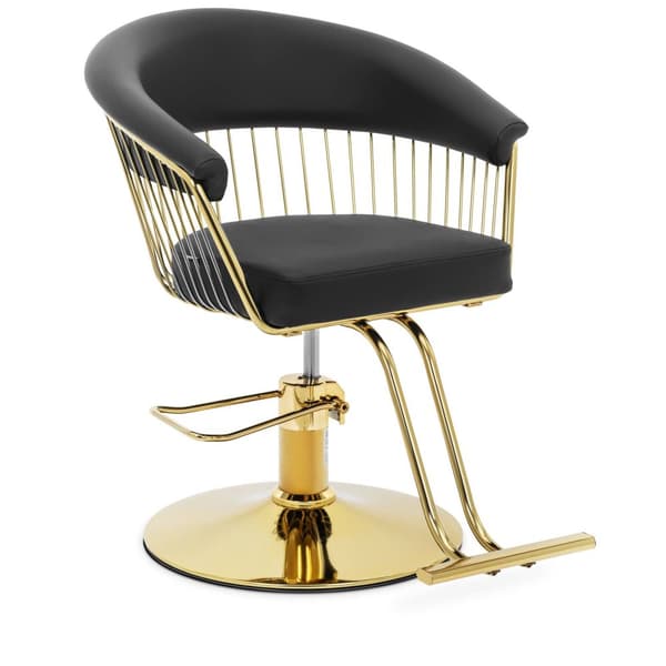 physa Frisörstol med fotstöd - 820–950 mm - 200 kg - Svart, Guld