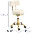Miniatyrbild 5 av 5: physa - Arbetsstol med ryggstöd - 51–66 cm - 150 kg - Beige / guldfärgad