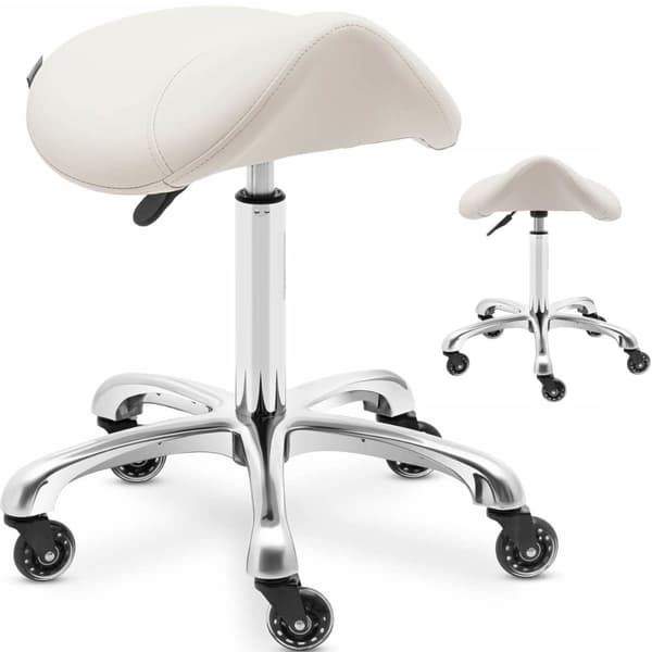 Satula kosmeettinen jakkara pyörillä York jopa 150 kg beige