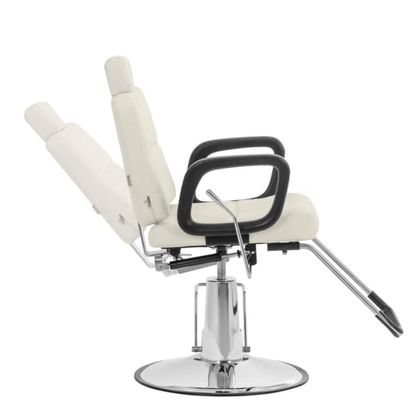 Frisörstol Keswick med huvud- och fotstöd - Sitthöjd 52–64 cm - 150 kg - Beige -