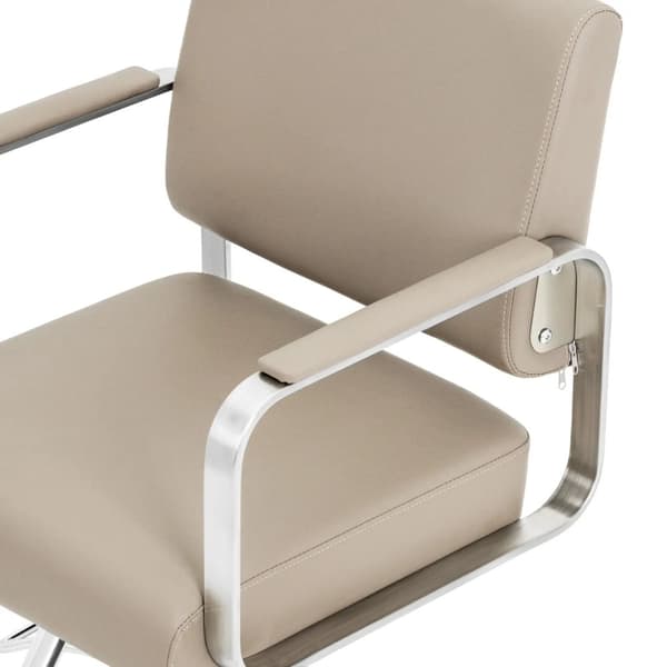physa - Frisörstol med fotstöd - 50–66 cm - 200 kg - Beige / silver
