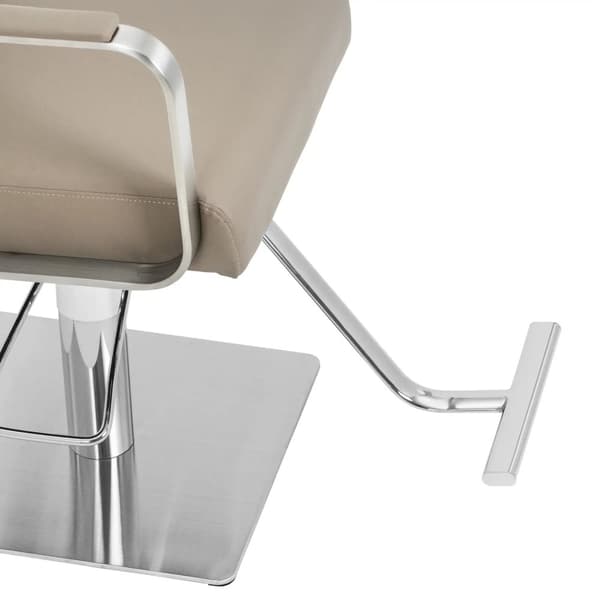 physa - Frisörstol med fotstöd - 50–66 cm - 200 kg - Beige / silver