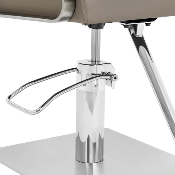 physa - Frisörstol med fotstöd - 50–66 cm - 200 kg - Beige / silver