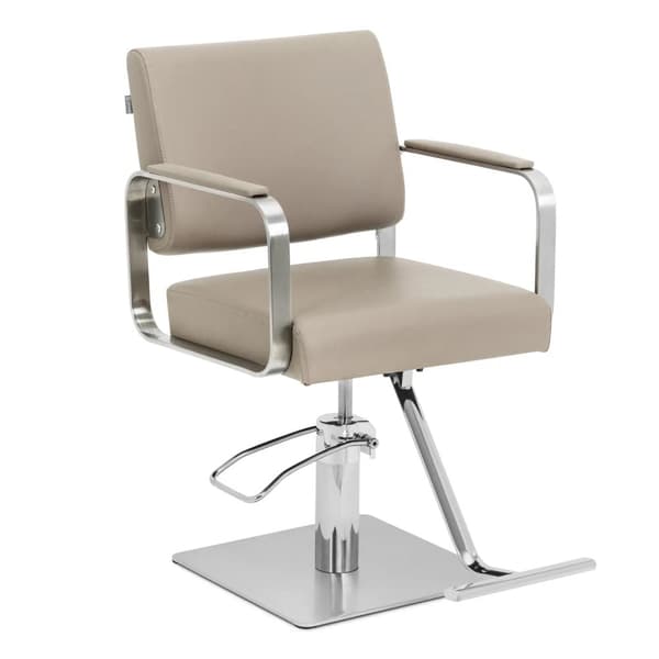 physa - Frisörstol med fotstöd - 50–66 cm - 200 kg - Beige / silver