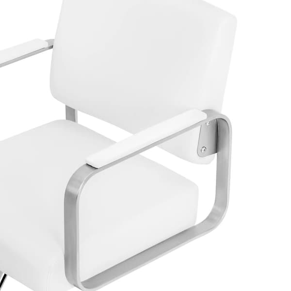 physa - Frisörstol med fotstöd - 50–66 cm - 200 kg - Vit / silver