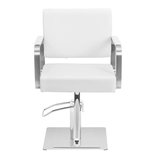 physa - Frisörstol med fotstöd - 50–66 cm - 200 kg - Vit / silver