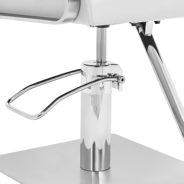 physa - Frisörstol med fotstöd - 50–66 cm - 200 kg - Vit / silver